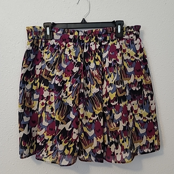 DALIA COLLECTION Lined Color Splash Skirt Size 8 32" W x 18" L - Picture 1 of 5